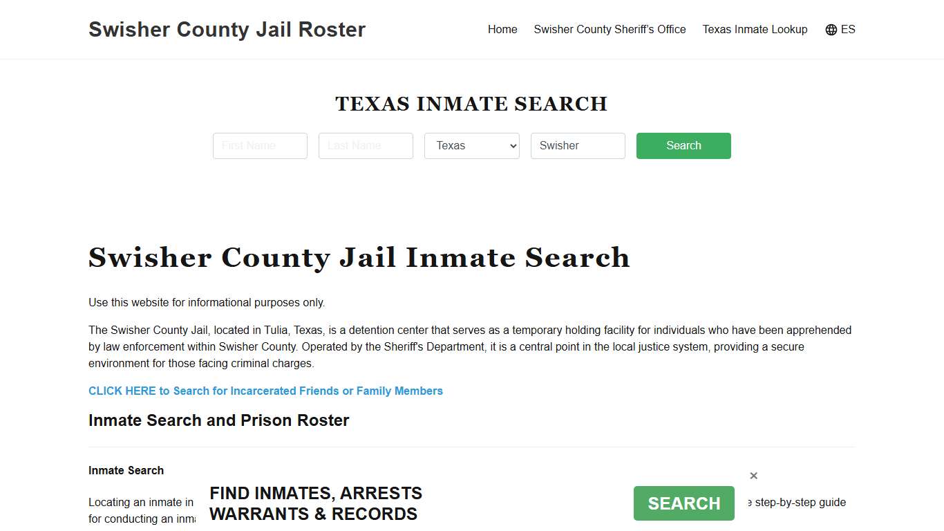 Swisher County Jail Roster Lookup, TX, Inmate Search